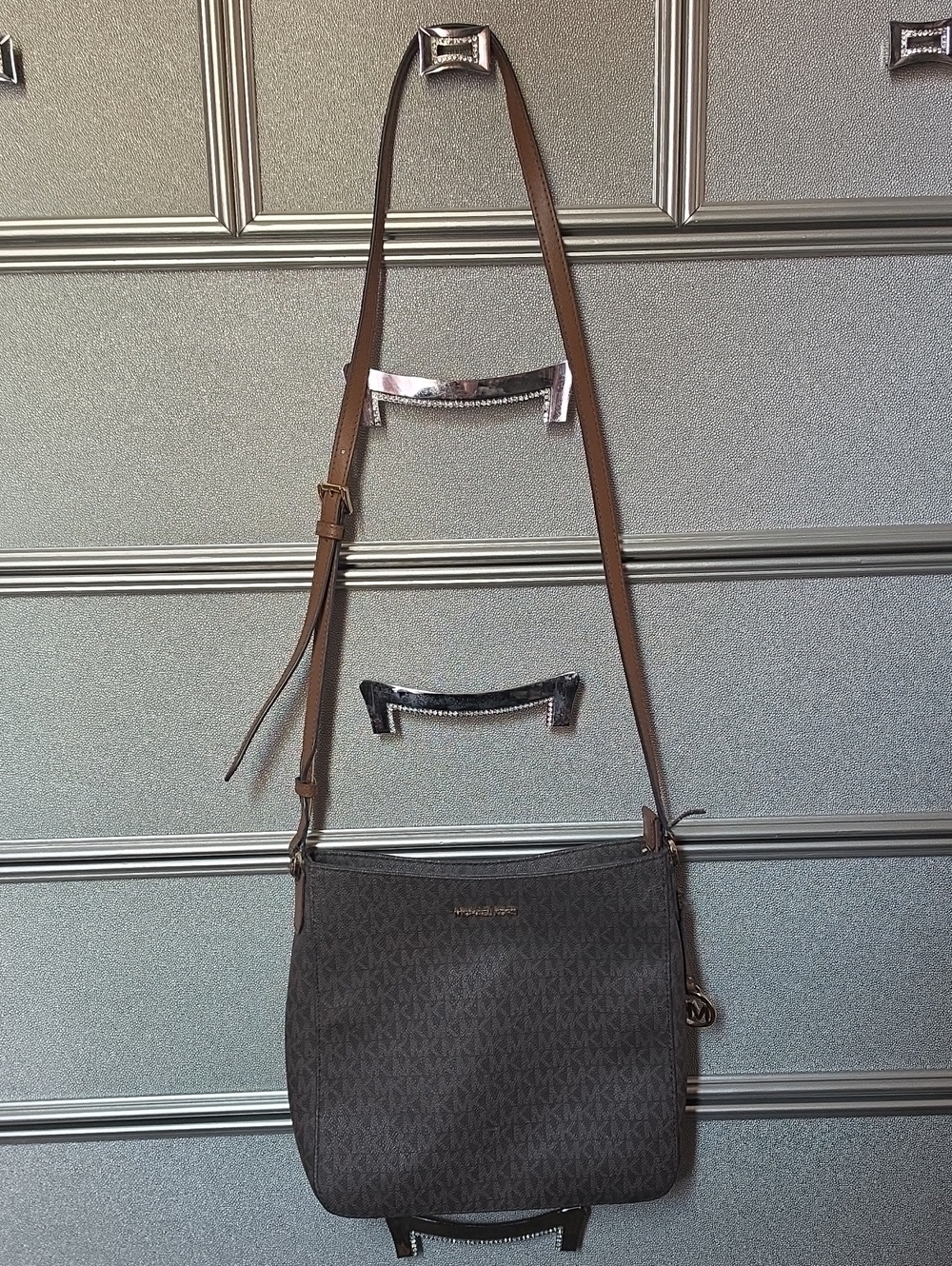 Michael Kors Dark Brown MK Signature Messenger Bag